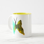 Tasse 2 Couleurs Aquarelle papillon aqua joli (Devant gauche)