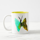 Tasse 2 Couleurs Aquarelle papillon aqua joli (Gauche)