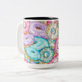 Tasse 2 Couleurs Aquarelle partout sur l'impression Donut (Devant gauche)