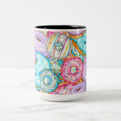 Tasse 2 Couleurs Aquarelle partout sur l'impression Donut (Centre)