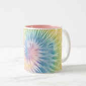 Tasse 2 Couleurs Aquarelle Pastel Rainbow Tie Dye (Devant droit)
