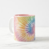 Tasse 2 Couleurs Aquarelle Pastel Rainbow Tie Dye (Devant gauche)