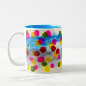 Tasse 2 Couleurs Aquarelle pois bleue abstraite (Gauche)