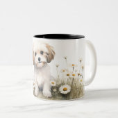 Tasse 2 Couleurs Aquarelle Poodle dans les marais (Devant droit)