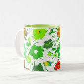 Tasse 2 Couleurs Aquarelle Pop Art Floral (Devant gauche)