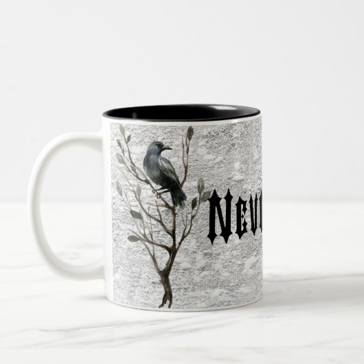 Tasse 2 Couleurs Aquarelle Raven plus jamais (Gauche)
