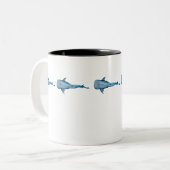 Tasse 2 Couleurs Aquarelle requin (Devant gauche)