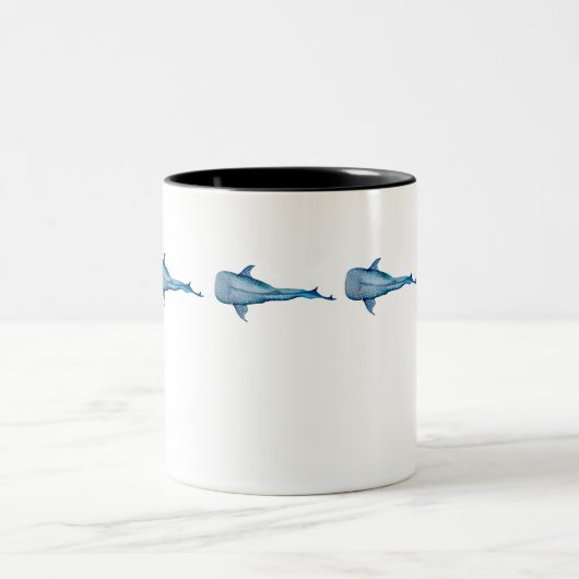 Tasse 2 Couleurs Aquarelle requin (Centre)