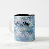 Tasse 2 Couleurs Aquarelle Retro Bleu pourpre Motif Raindrop (Devant gauche)