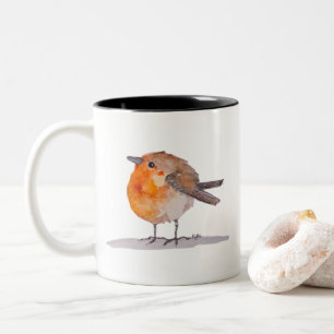 Tasse 2 Couleurs Aquarelle Robin Anglais