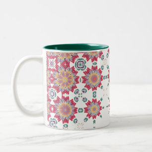 Tasse 2 Couleurs Aquarelle rose, blanc et violet Design floral