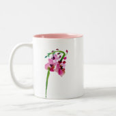 Tasse 2 Couleurs Aquarelle rose fleurie verbasque fleur rousse (Gauche)