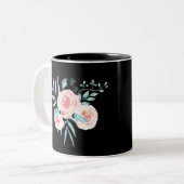 Tasse 2 Couleurs Aquarelle rose / Floral (Devant gauche)