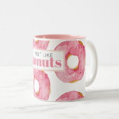 Tasse 2 Couleurs Aquarelle rose moderne douce comme les beignets Ci (Devant droit)