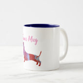 Tasse 2 Couleurs Aquarelle rose Nom personnalisé (Devant droit)