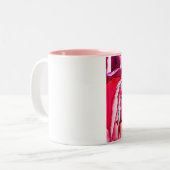 Tasse 2 Couleurs Aquarelle rose Peony (Devant gauche)