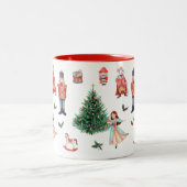 Tasse 2 Couleurs Aquarelle rouge vert gris mou Nutcracker Holiday (Centre)