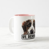 Tasse 2 Couleurs Aquarelle St. Bernard (Devant gauche)