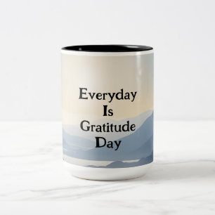 Tasse 2 Couleurs Aquarelle Style Mountain River Scène Tous Les Jour