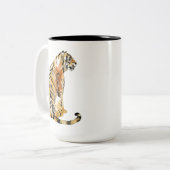 Tasse 2 Couleurs Aquarelle Tiger assis (Devant gauche)