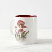 Tasse 2 Couleurs Aquarelle Toadstool rouge Champignons (Devant gauche)