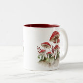 Tasse 2 Couleurs Aquarelle Toadstool rouge Champignons (Devant droit)