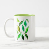 Tasse 2 Couleurs Aquarelle verte Feuille de l'environnement (Gauche)