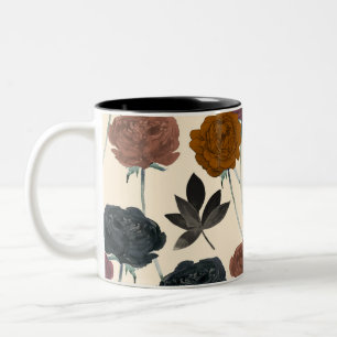 Tasse 2 Couleurs Aquarelle vintage Couleur gras Chute florale