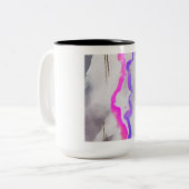 Tasse 2 Couleurs Aquarelle violet et rose Abstrait (Devant gauche)