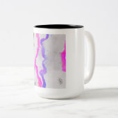 Tasse 2 Couleurs Aquarelle violet et rose Abstrait (Devant droit)