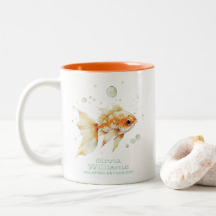 Tasse 2 Couleurs Aquariste Aquariste Aquariste de poisson d'or Pers
