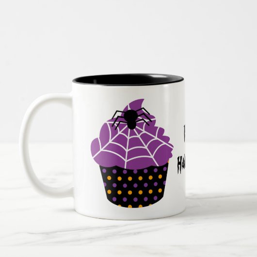 Tasse 2 Couleurs Araignée cupcake Halloween (Gauche)