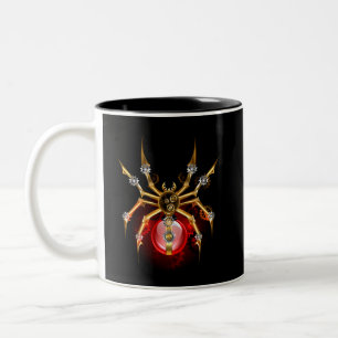 Tasse 2 Couleurs Araignée steampunk sur fond noir