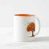 Tasse 2 Couleurs Arbre à automne doré (Devant droit)