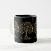 Tasse 2 Couleurs Arbre à Fibonacci doré (Devant gauche)