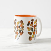 Tasse 2 Couleurs Arbre Abstrait brun d'automne (Devant droit)