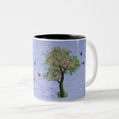 Tasse 2 Couleurs Arbre avec oiseaux (Devant droit)