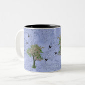 Tasse 2 Couleurs Arbre avec oiseaux (Devant gauche)