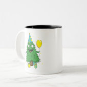 Tasse 2 Couleurs Arbre d'anniversaire de Noël (Devant gauche)