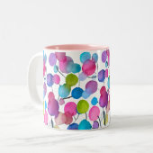 Tasse 2 Couleurs Arbre d'art abstrait rose mignon (Devant gauche)