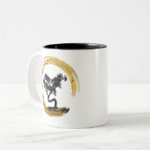 Tasse 2 Couleurs Arbre de bonsaïs. Cercle d'Enso de zen. Art (Devant gauche)