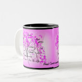 Tasse 2 Couleurs arbre de cancer du sein de la vie (Devant gauche)