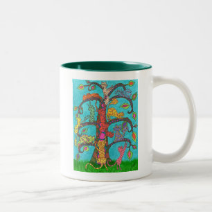 Tasse 2 Couleurs Arbre de chat de la vie