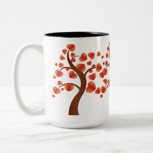 Tasse 2 Couleurs Arbre de coeur rouge