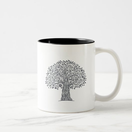 Tasse 2 Couleurs Arbre de griffonnage de la vie (Droit)