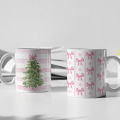 Tasse 2 Couleurs Arbre de Noël, Bow rose & Stripes Musique de Noël