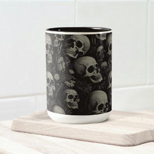 Tasse 2 Couleurs Arbre de Noël Crâne Pantalon de Pyjama Squelette C