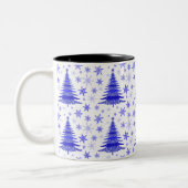 Tasse 2 Couleurs Arbre de Noël Design Motif bleu (Gauche)