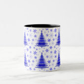 Tasse 2 Couleurs Arbre de Noël Design Motif bleu (Centre)