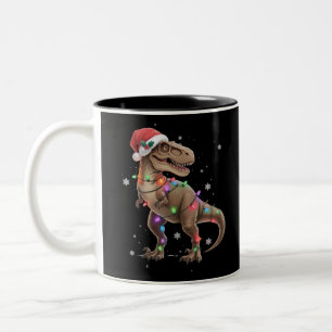 Tasse 2 Couleurs Arbre de Noël Dinosaure T-rex Noël Dinosaure